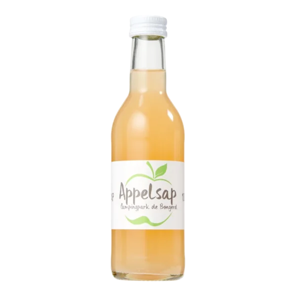 Wasserkonzepte - Flasche Apfelsaft mit Logo und Etikett