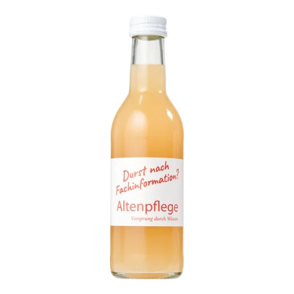 Wasserkonzepte - Flasche Apfelsaft mit Logo und Etikett