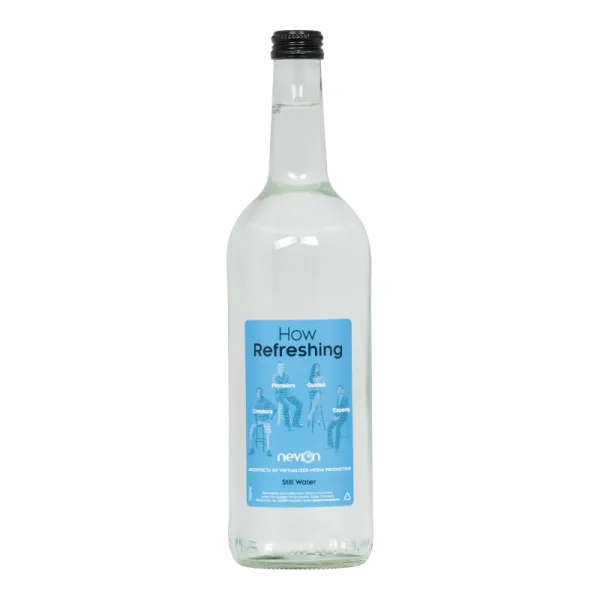 Water Concepts – Glaswasserflasche mit Logo und Etikett