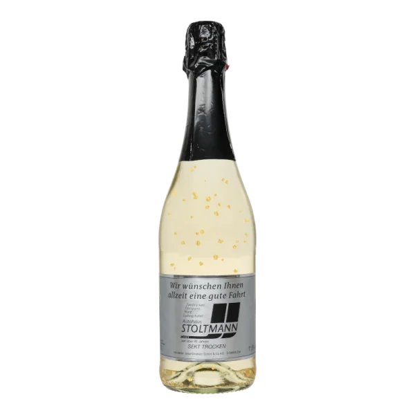 Water Concepts – Flasche Sekt Cuvée alkoholfreier Wein mit Logo und Etikett