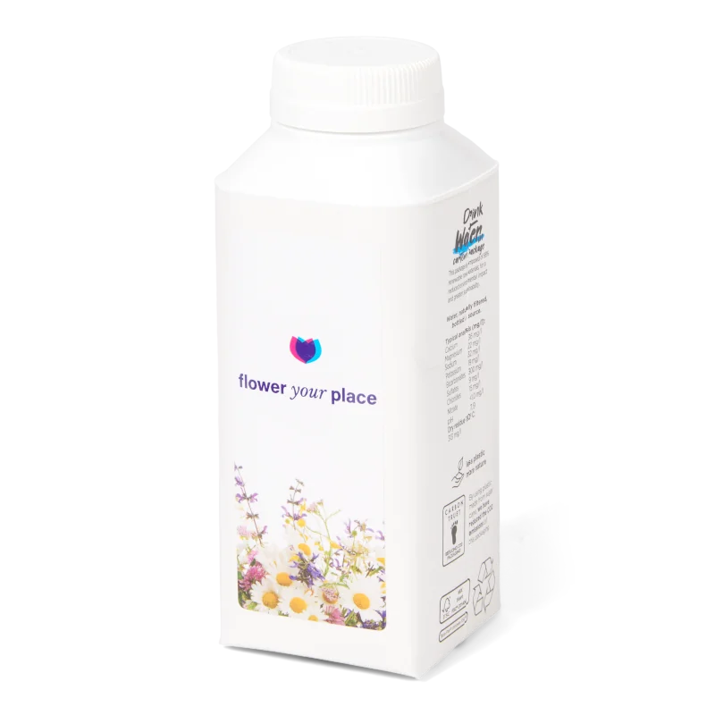 Water Concepts – Wasserflasche aus Pappe mit Logo und Aufdruck